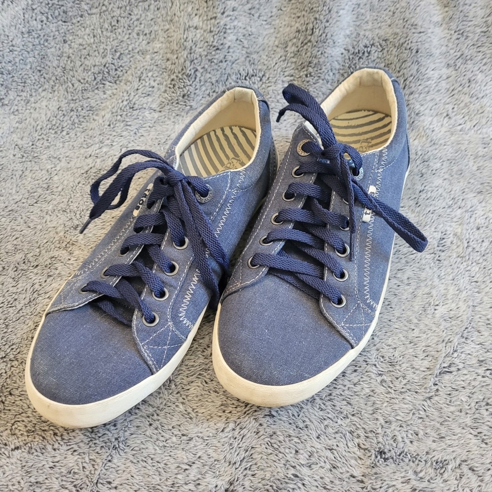 Taos Star Canvas Womens Sneakers 8 Lace Up Low Top Comfort Denim Look 21696